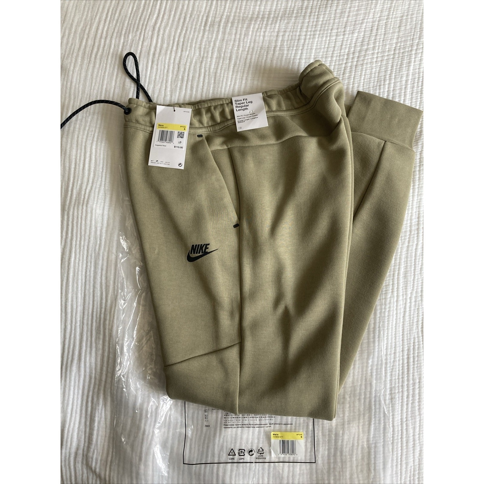 Nike Tech Fleece Mens Beige Jogger Sweatpants Size Small S Hv0959277 Brand New